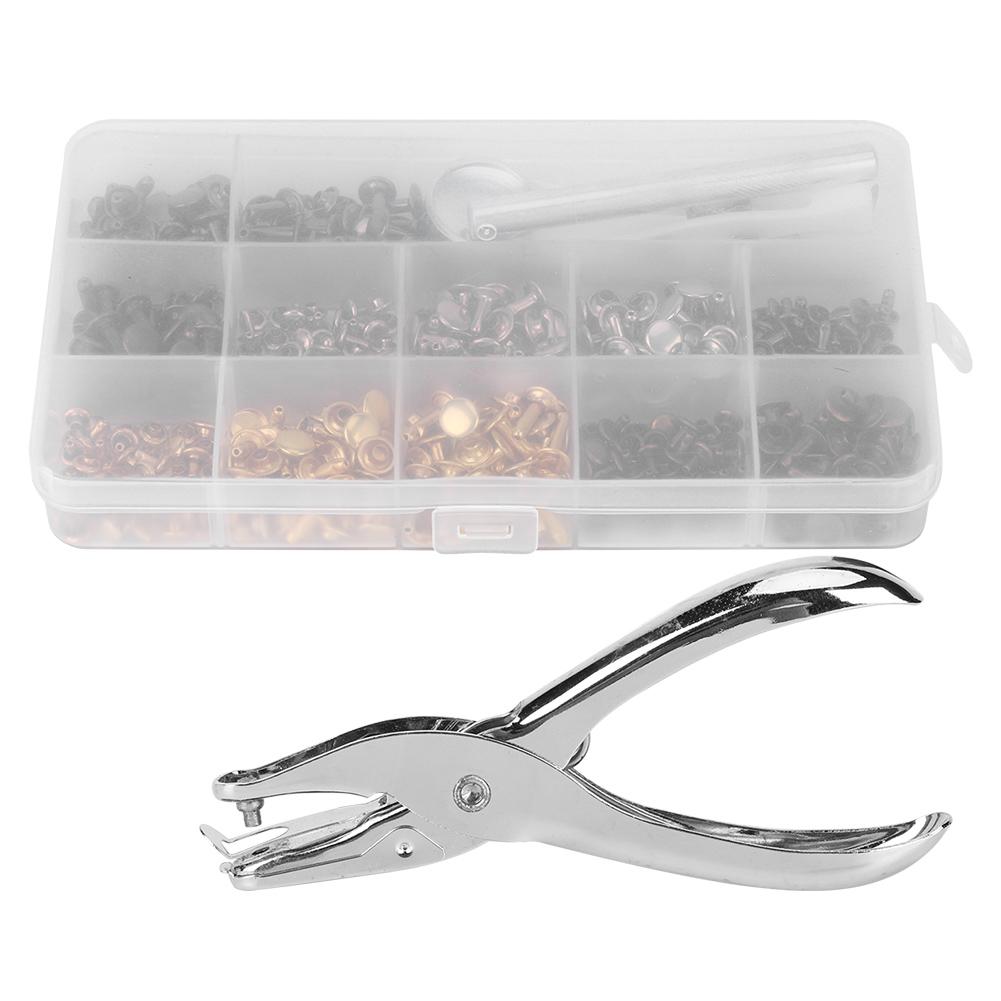 

240 комплектов Двусторонние заклепки Плоскогубцы Инструмент для установки Набор для ремней Ветровки Куртки Рюкзаки DIY Поделки