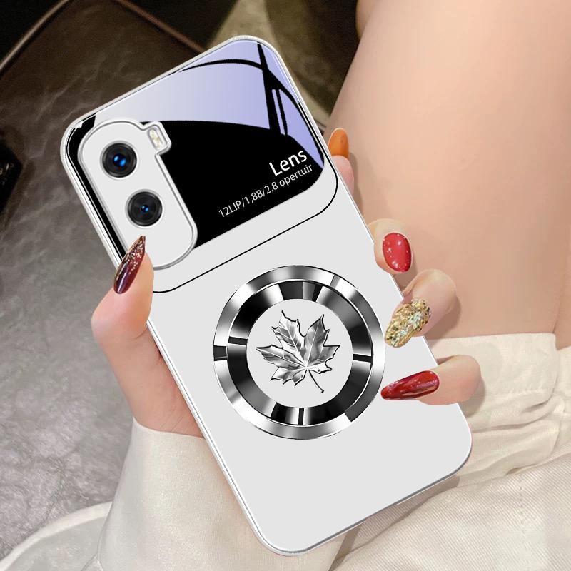 Circle Maple Leaf For Honor 200 90 8X 9X Pro Lite P50 P40 Nova 10 11i P60 Magic4 6 Mate 20 50 Tempered Glass Phone Case