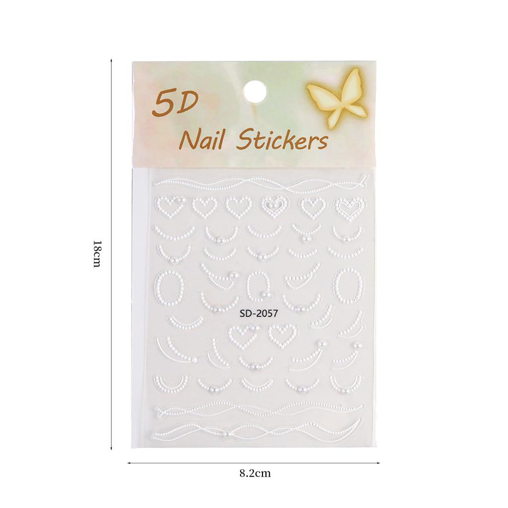 5D Relief Ins Wind Nail Art Sticker Premium Light Luxury With Diamond Bronzing Nail Sticker