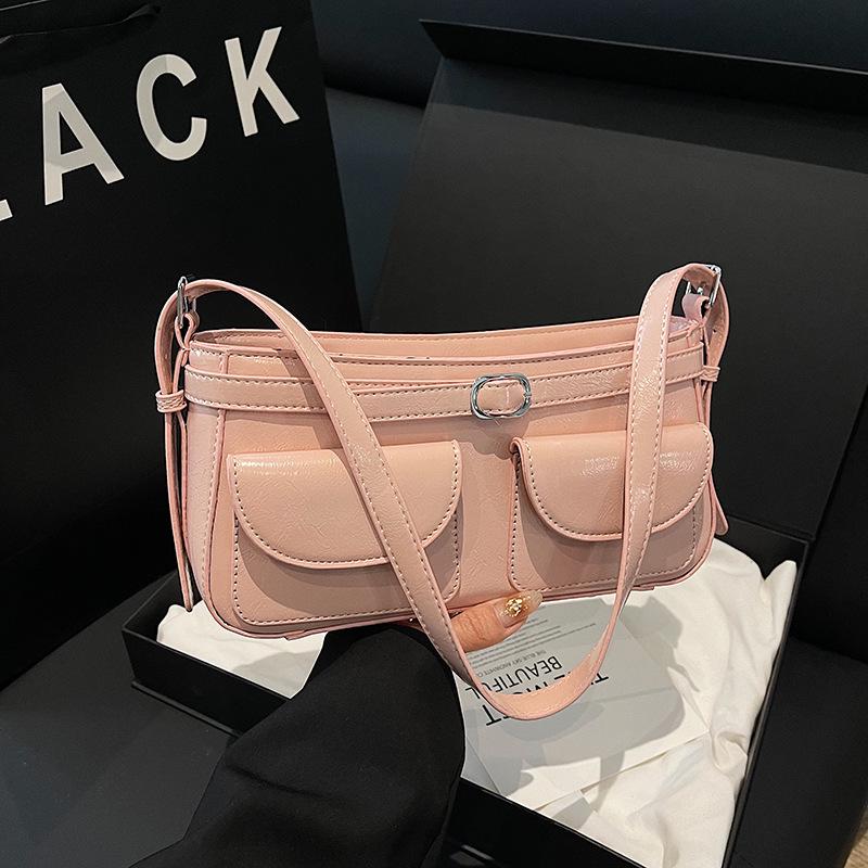 

Niche Versatile Women s Crossbody Bag: 2025 Spring High-End Fashion Shoulder Bag for Daily Commutes 26x8x13 cm белый