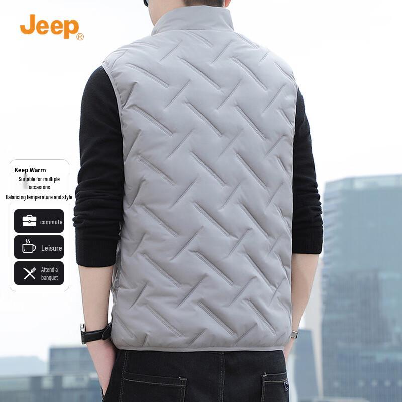Men's JEEP High-Collar Fleece-Lined Padded Vest