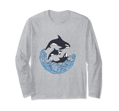 Funny Killer Whale Sea Whale Shark Funny Cute Goods Clothes Story Present Original Summer Long Sleeve T-shirt Men's T-shirt