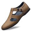 2024 Men's Summer Breathable Leather Pointed Toe Slip-On Casual Sandals
