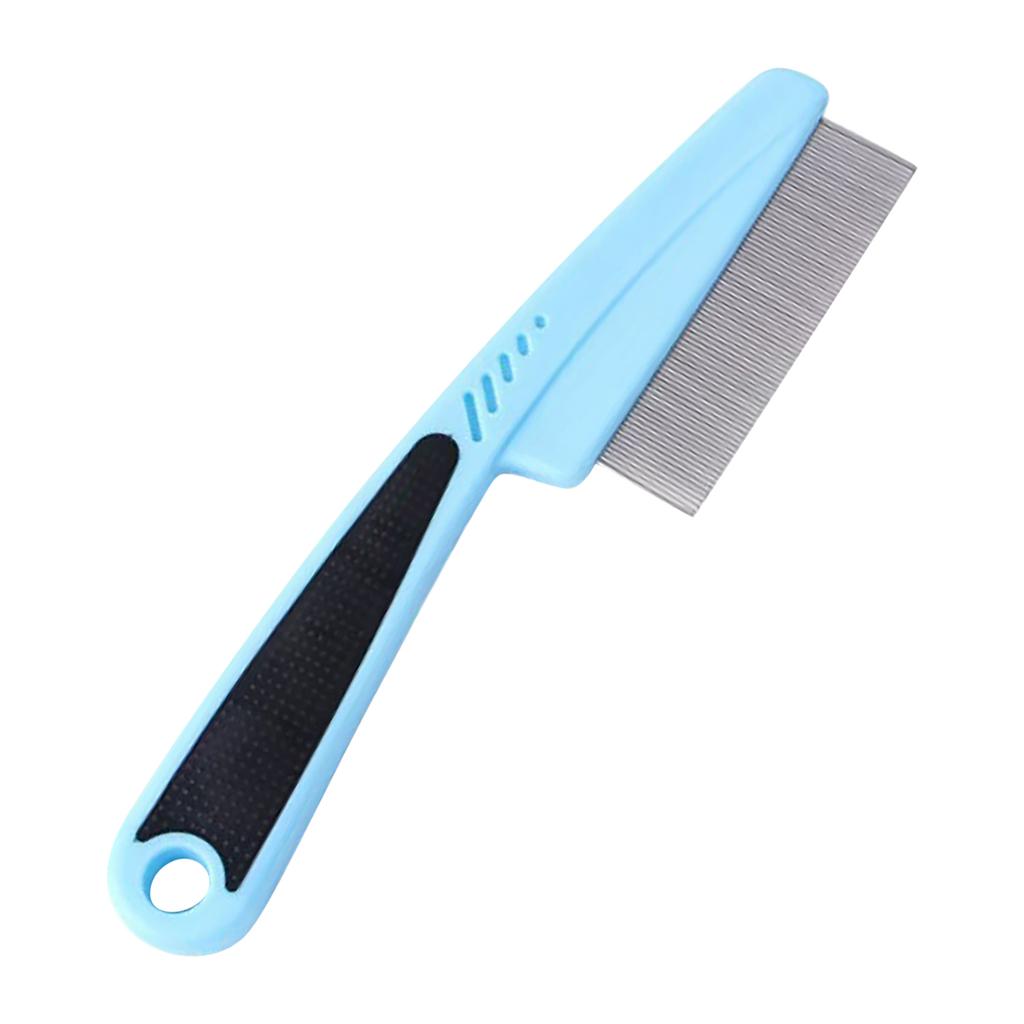 Fine Tooth Stainless Steel Cleaning Massage Brush with Ergonomic Handle for Pet Grooming and Hair Removal Professional Use