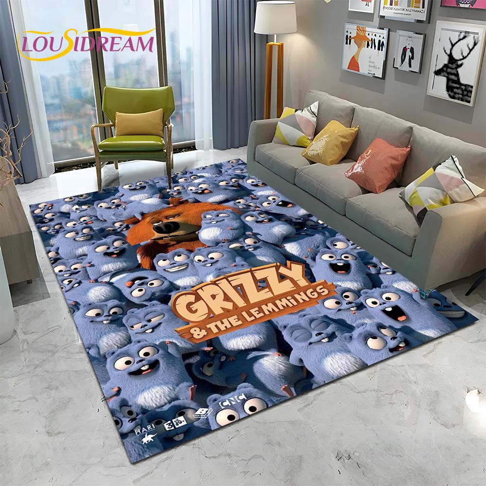 Cartoon Grizzy and The Lemmings Carpet Rug for Home Living Room Bedroom Sofa Doormat Decor,kids Area Rug Floor Mat