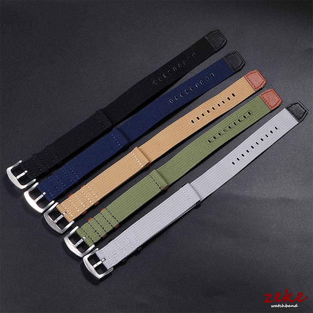 Bracelet de montre en Nylon Cuir 20mm 22mm Vintage Kaki Field Watch Band Vert Noir Gris Toile Tissée Bracelet Homme Sport Extérieur