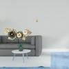 Nordic Metal Wall Art Sculpture with Brass Gourd Feng Shui Ornament Decorative Flower Leaves Hanging
