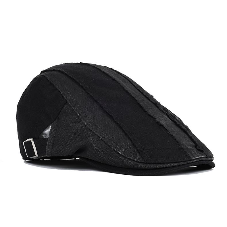 Spring Summer Letter Embroidered Beret Color-Blocking British Cap Middle-Aged Men's Sunscreen Hat Peaked Cap Newsboy Caps Gatsby Painters Hats