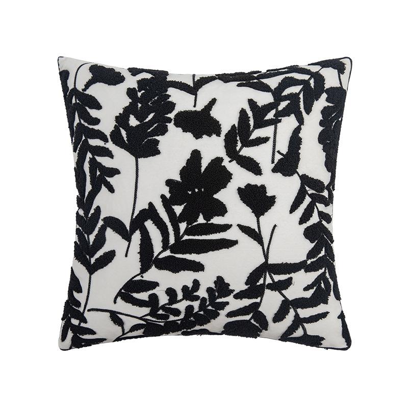 French Three-Dimensional Embroidered Pillow Cover Lamp Luxury High-End Bedside Pillow Square Tufted Living Room Sofa Cushion Cover