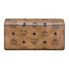 MCM Cognac Visetos Leather Long Wallet with Gold Hardware for Daily Use