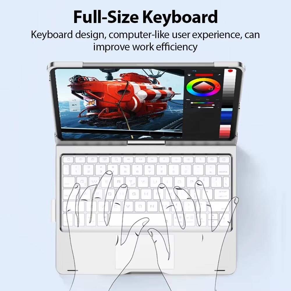Magic Keyboard Hülle für iPad Air 11/13 M2 M3 M4, iPad Pro 11/12.9, Air 5/4/10.9, iPad A16 7./8./9./10. Gen Funda Cover Tastatur