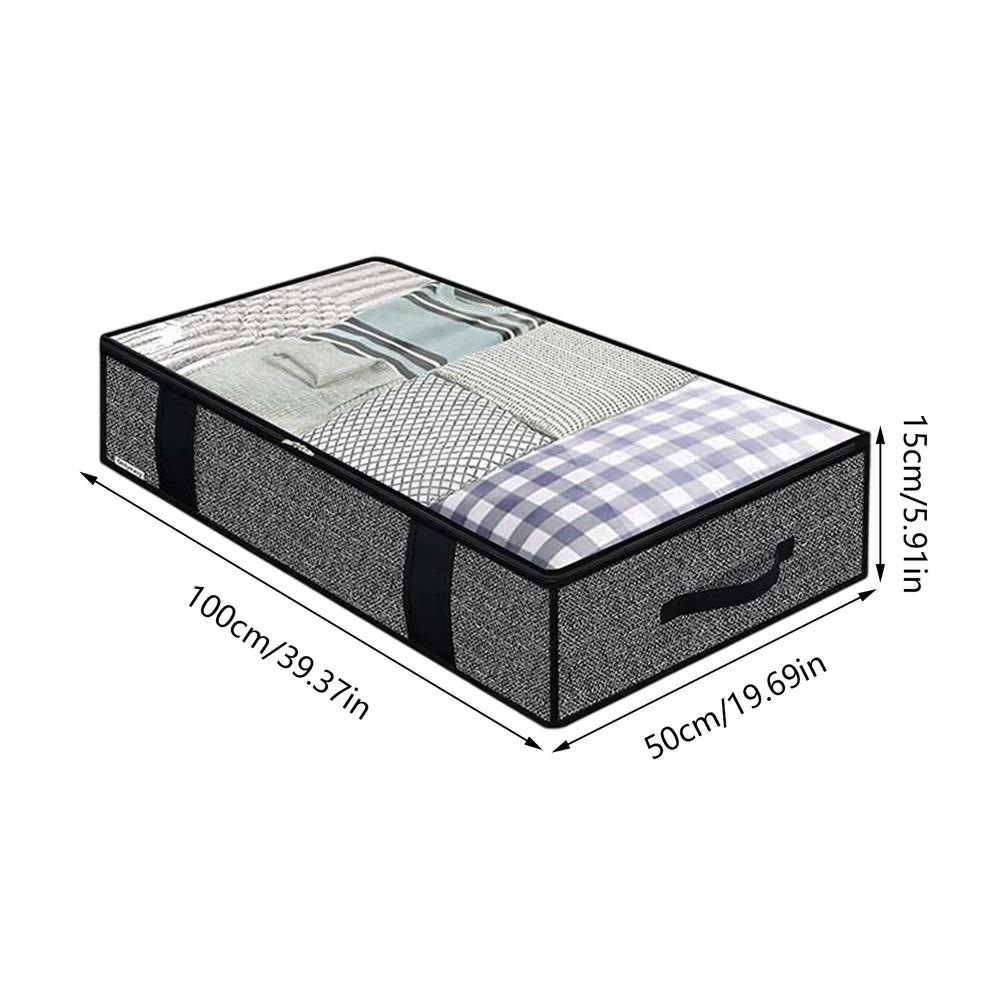 2Pcs Under Bed Storage Bag Foldable Clothes Quilt Blankets Organizer Closet Storage Containers For Bedding Clothes Toy