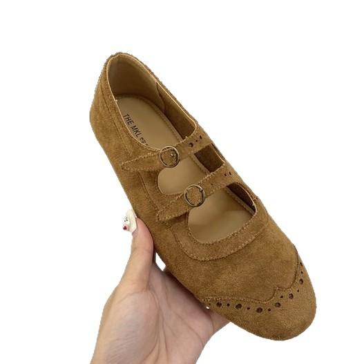 Retro brown square head Mary Jane shoes ballet shoes women's 2025 new Korean version French light mouth single shoes women's shoes