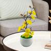 Faux Plum Blossom Bonsai Reusable Decorative Desktop Faux Potted Plant Artificial Potted Flowers for Home Living Room Bookshelf