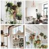 Vintage Macrame Hanging Baskets Cotton Handmade Flowerpot Net Plant Hanger Holder Basket Garden Home Planter Wall Decor