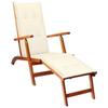 Day and Night - Day and Night Garden Lounger with Footrest and Cushion In Solid Acacia Wood