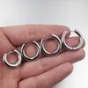 2 Pieces 4mm Thickness Stainless Steel Earring Cute Big Crude Circle Earring Hoop Earrings Huggie Jewelry Men Women Gift