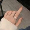 Luxury Classic Moissanite Wedding Engagement Rings for Women Square Lucky Ring Adjustable Gold Color Rings Charm Jewelry