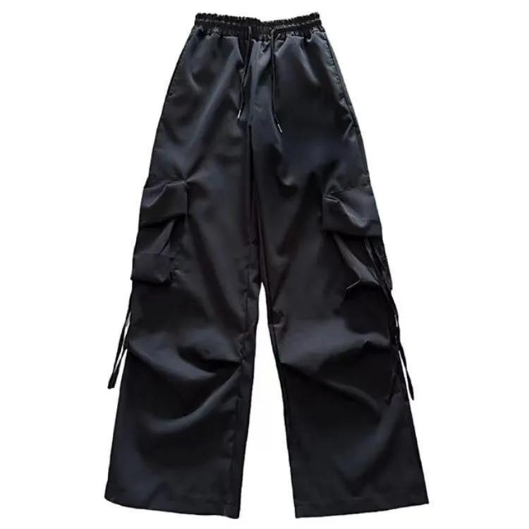 Women Y2K Cargo Pants Streetwear Drawstring Baggy Sweatpants Women Fashion Casual High Waist Big Pockets Hip Hop Trousers