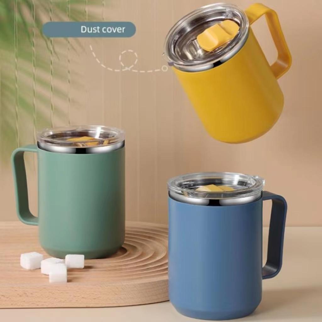 450ml/15.22oz Isolierter Kaffeebecher mit Henkel, Bruchsicherer 304 Edelstahl Kaffeebecher, Vakuum-Wasserbecher mit Doppelwand