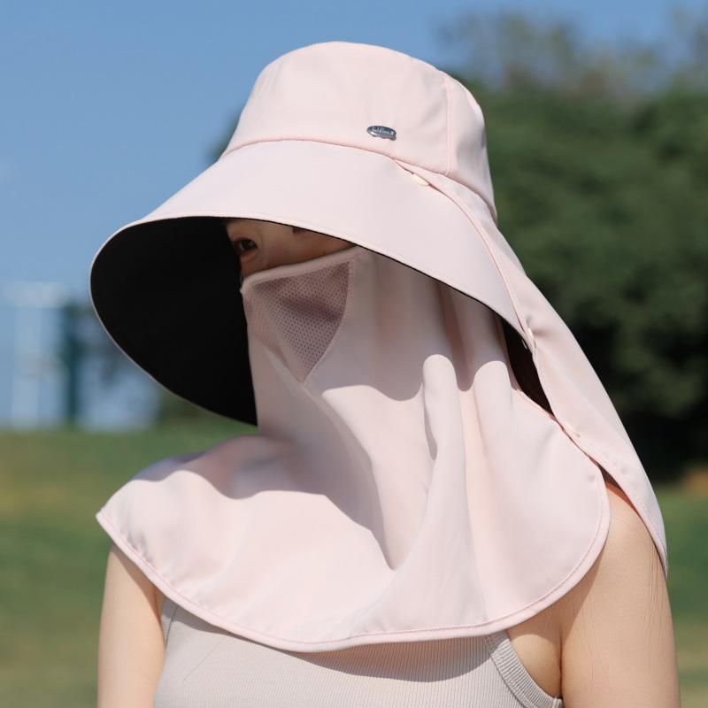 Sun Hat Children'S Outdoor Uv Protection Sun Hat Elegant Face Cover Neck Shawl Hat Travel Beach Hat