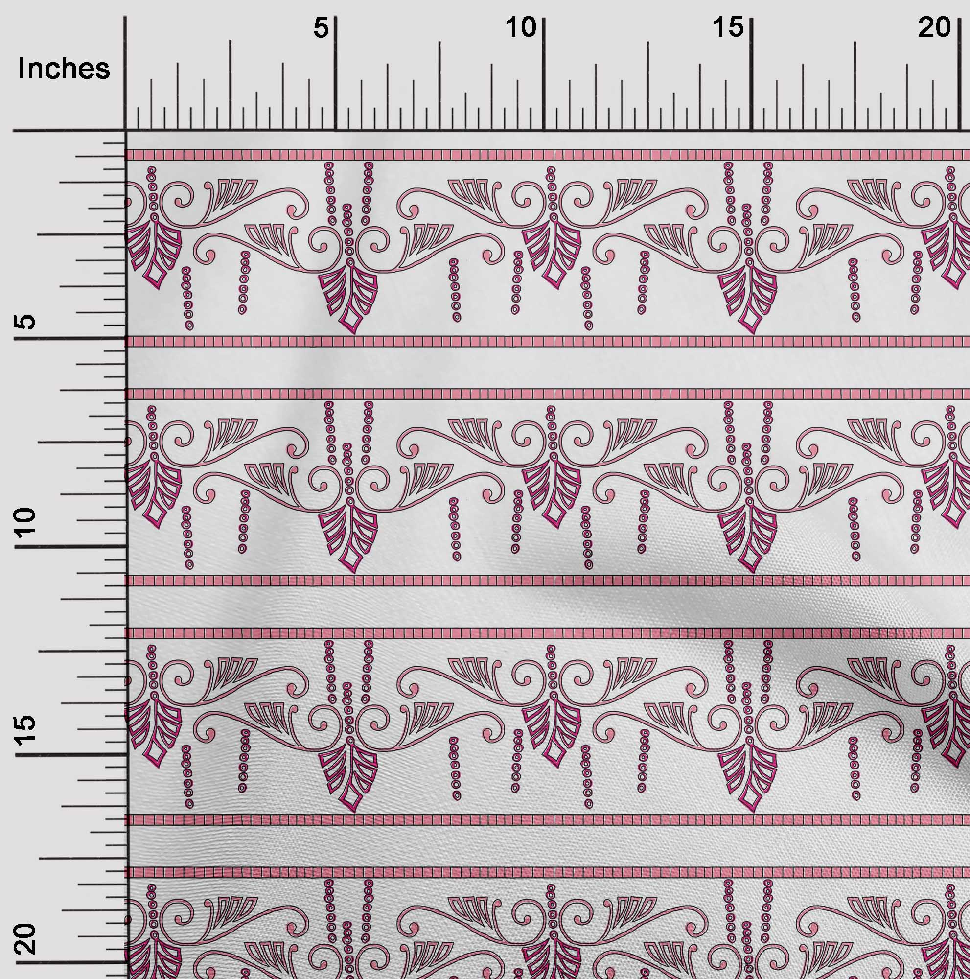 

oneOone Cotton Flex Fabric Swirl & Floral Block Printed Craft Fabric BTY 40 Inch 42 Inch - Viscose Chiffon
