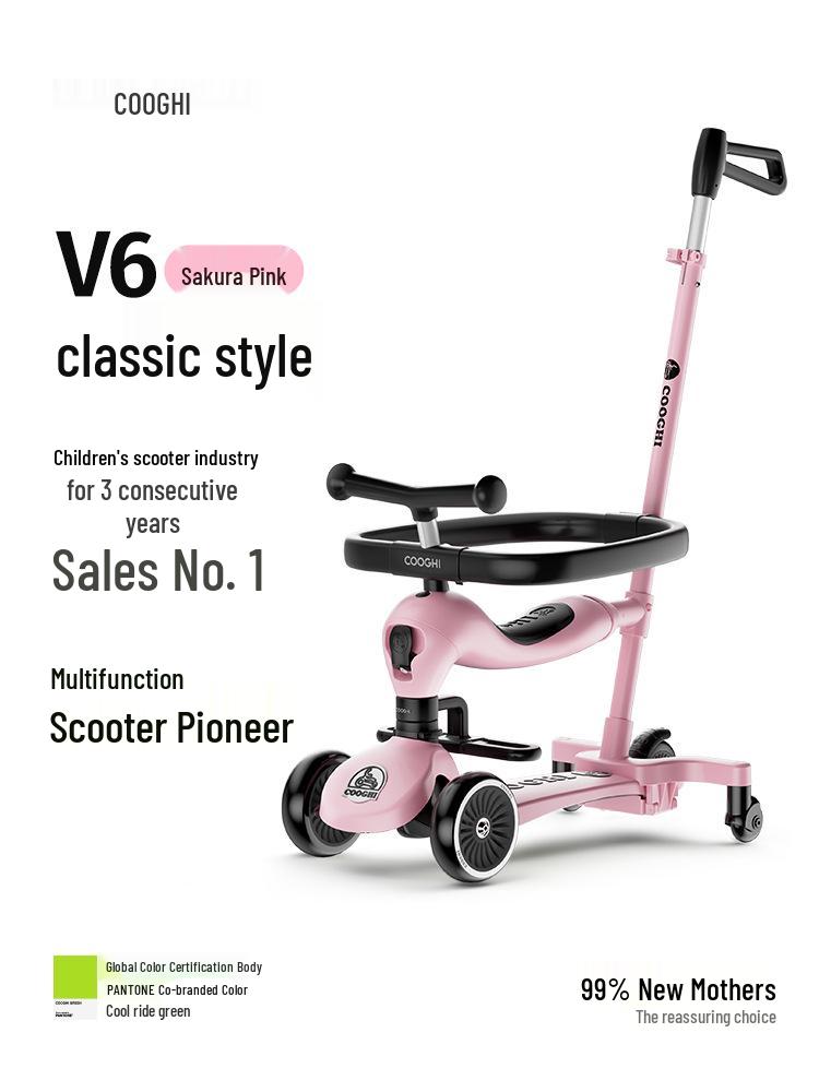 Cool Ride V3V6: 3-in-1 Scooter for Ages 1-3 - Perfect Baby's First Birthday Gift & Walker/Stroller Combo