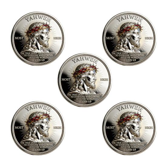 1/2/3/5 st Kristna Jesus Utmaningsmynt Dubbelsidigt Krigare Riddare Bön Tro Token Dekoration Samlare Historiker Souvenirmynt Religiös Gåva