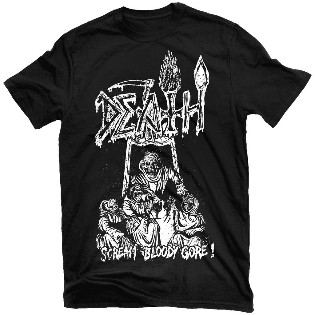 Death On Stage Series Heavy Metal Rock Band Style Summer Casual TShirt Unisexs and Womens Luxury Brand Top