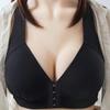 Shakeproof Push Up Bra Breathable Front Button Comfort Gather Underwear Wirefree Yoga No Steel Ring Large Size