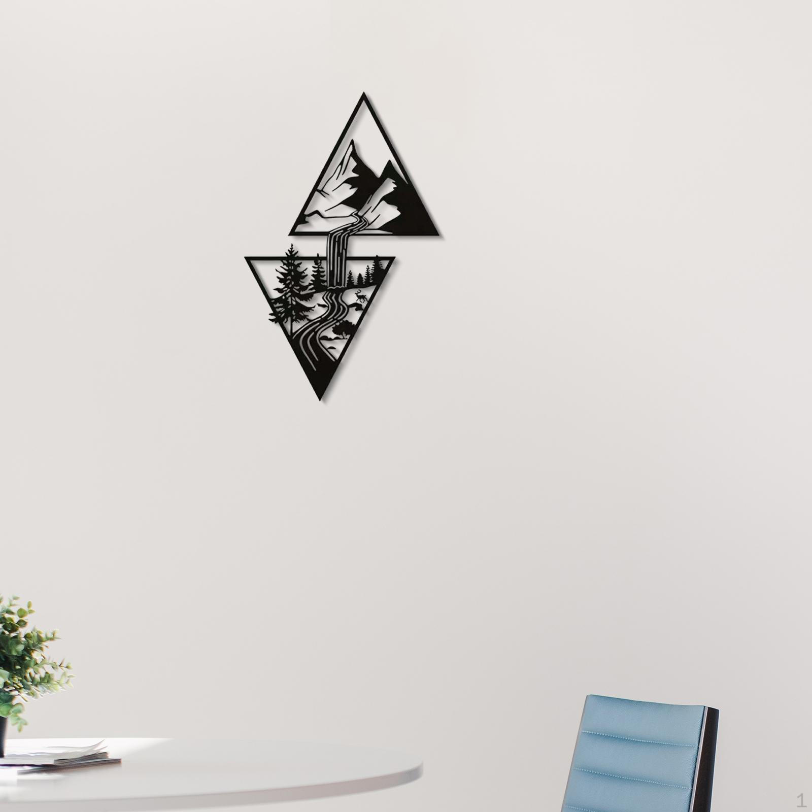 

Пейзажный настенный декор, железный знак, черный, 9,8x4,5 дюйма, декоративное подвесное украшение для новоселья Style B