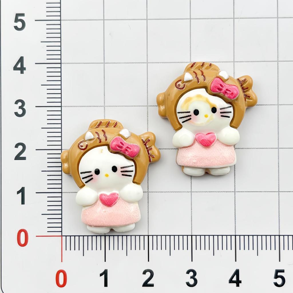 Cartoon Bear & Kitten Resin Accessories: DIY Hair Clip, Phone Case, Magnet, Keychain, Shoe Buckle Ornament