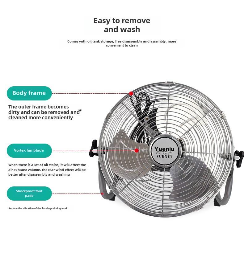 Výkonný elektrický podlahový ventilátor s vysokým výkonem: Komerční a domácí použití