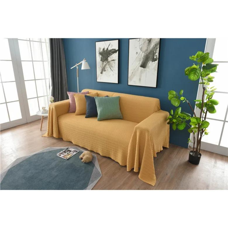 Solid Sofa Cover for Living Room Green Yellow Pink Blue Sofa Towel Luxury Blanket Couch Cover Sofas Covers Universal