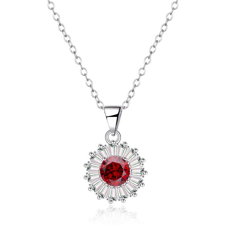 S925 Sterling Silver December Birthstone 12 Color Birthstone Necklace Women'S Pendant