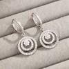 ZAKOL Sparkling Double Layer Circle Hoop Earrings For Women Elegant Full Paved Zircon Dangle Earrings Wedding Party Jewelry Gift