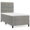 3143175 vidaXL Lit à sommier tapissier et matelas Gris clair 90x190 cm Velours