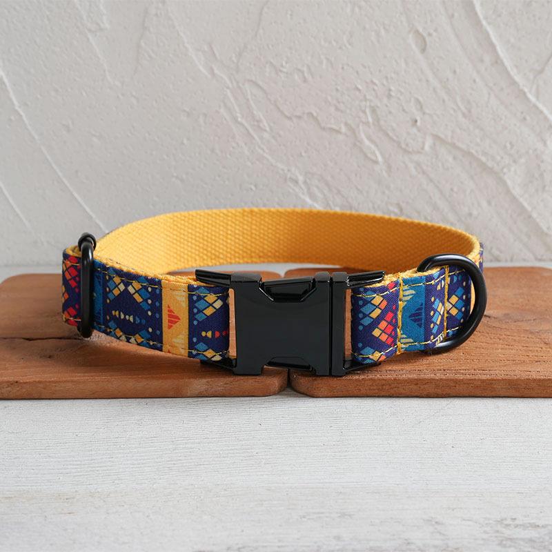 MUTTCO Desert Kingdom Dog Collar & Leash Set with Black Buckle - UDC-194H XS