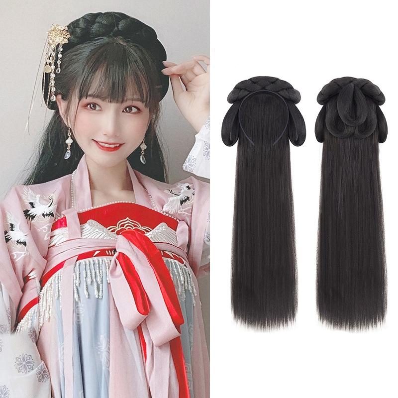 

Китайский Традиционный Древний Парик Женский Парик Ханфу Головной Убор Фотография Танцевальный Аксессуар Парики Встроенный Пучок Волос Парик Ханфу