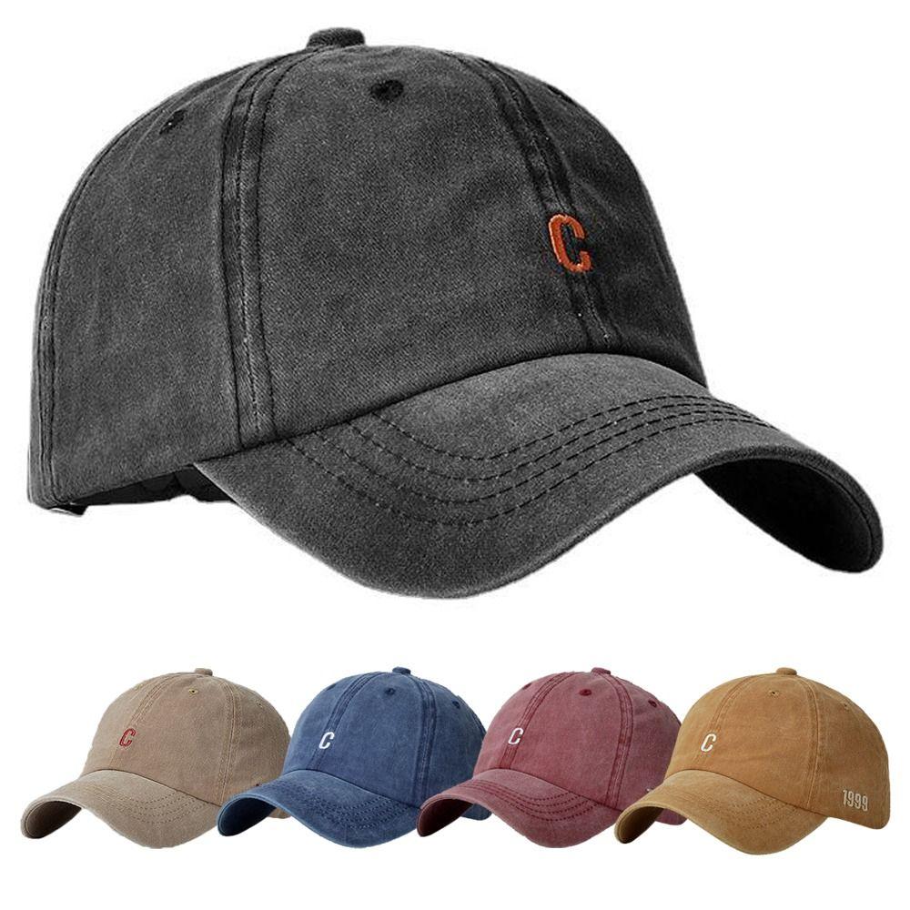 Adjustable Embroidery Baseball Caps Letters C Sunscreen Hats Man Women Outdoor Sports