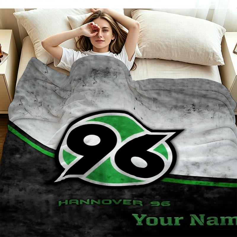 1PC Hannover 96 Custom Name Patterned Flannel Blanket Suitable For All Seasons for Home Decor Warmth and Comfort Gifts Holiday Present
