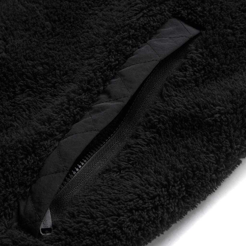 LiNing Comfortable Casual Letter Print Fleece Stand Collar Zipper Jacket Men jackets Black AFDU507-1