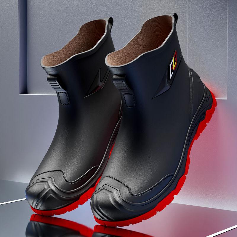 Men's Water Boots Non-slip Work Rubber Shoes Outdoor Rain Boots Men's Waterproof Shoes Casual Camping Fishing Shoes