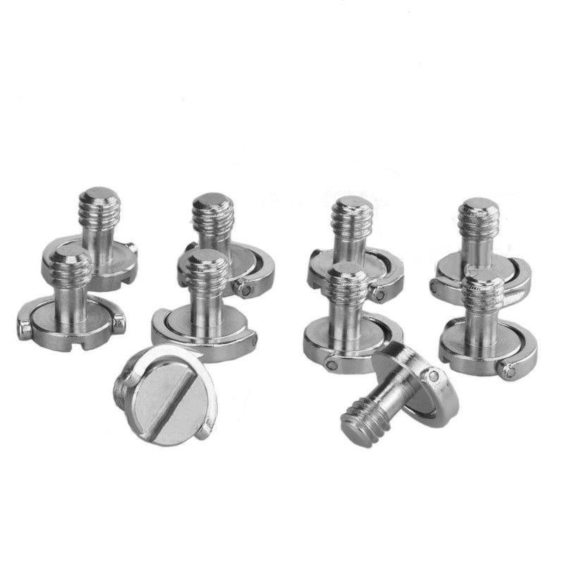 10x Steel 1/4 D-Ring Screw Kits For Camera Tripod Monopod Quick Release Plate