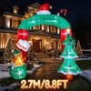 8.8FT/2.7M Inflatable Christmas Arch with Gingerbread Man Hot Coffee and Welcome, Glowing Outdoor Yard Decor