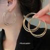 Silver Needle Geometric Metallic C-Shaped Stud Earrings – Stylish, Versatile, and High-End Ear Jewelry