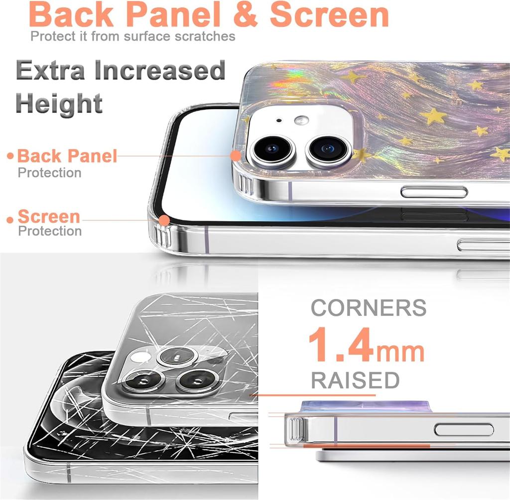 Suitable for 6.1-inch iPhone12/12Pro flash star ultra-thin anti-drop hard case women's