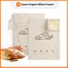 1Pc Reusable Beeswax Bread Bags L Shaped Zipper Cotton Material Bread Storage Food Grade Double Layered Sourdough Bag for Home