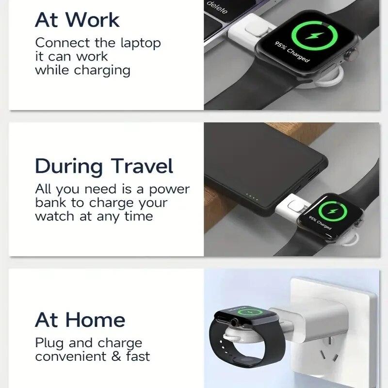 Magnetic Wireless Watch Charger For Apple Watch Series IWatch Ultra 8 7 6 5 4 3 2 Portable Type C USB Fast Charging Station Dock