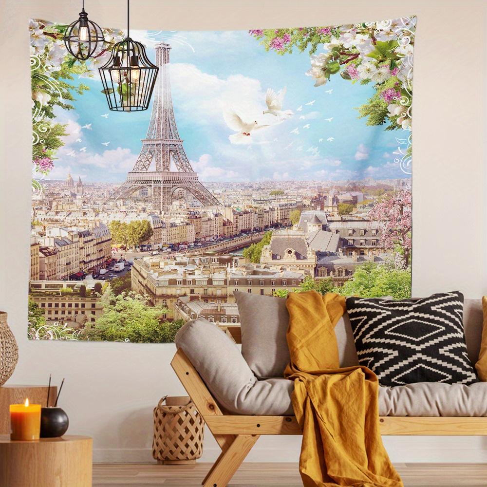 Paris Eiffel Tower Scene Background Cloth Hanging Cloth Bedroom Bedside Decorative Wall Cloth Rental Dormitory Tapestry